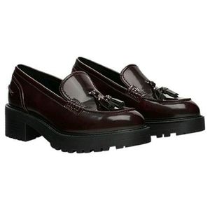 Zara Oxblood Platform Studded Tassel Loafer
